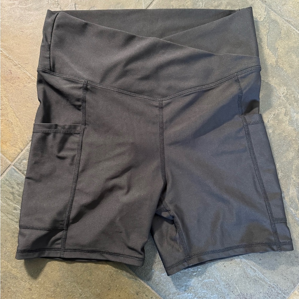 Forever 21 Black Bike Shorts with High-Rise Waistband